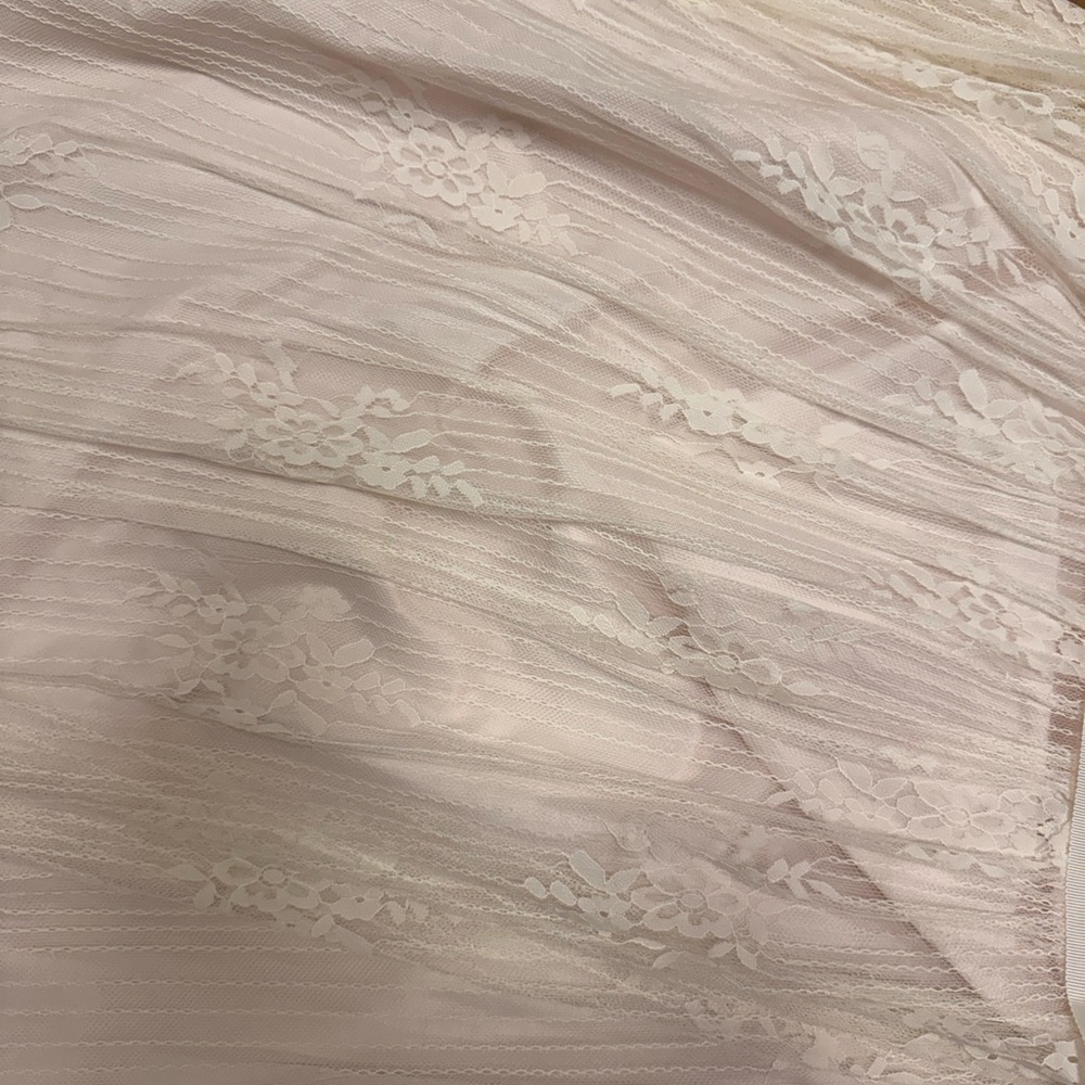 Strapless Lace Light Pink/off White Wedding Dress - Picture 2 of 9